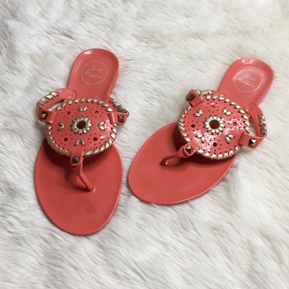 Jack Rogers Coral Jelly Sandals 8
